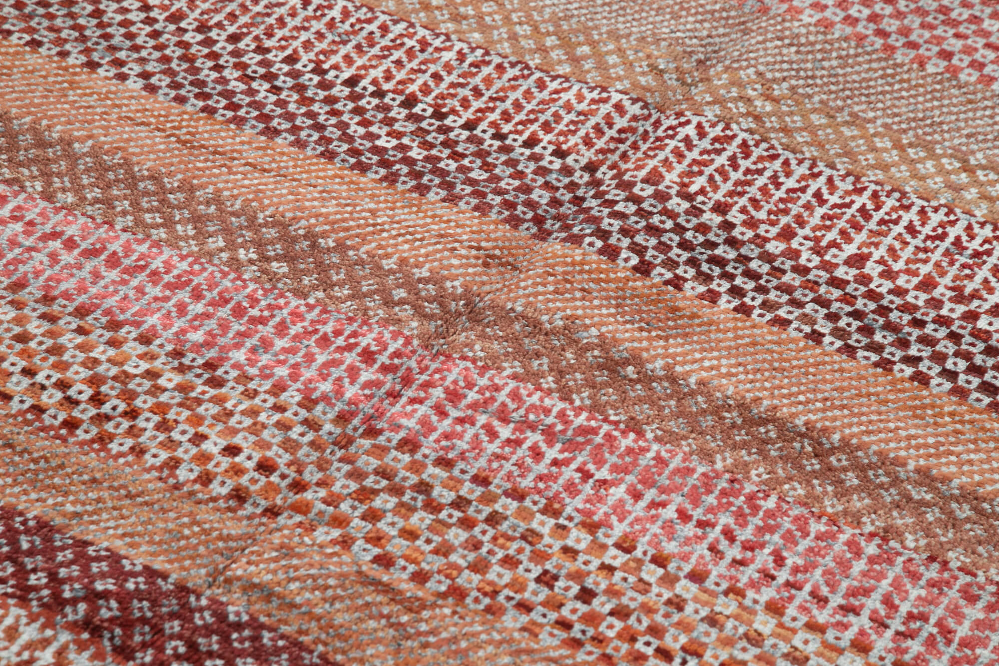 Handmade Wool Cotton Rug – Brown Geometric Area Rug | Vintage Turkish Carpet 6'x9'