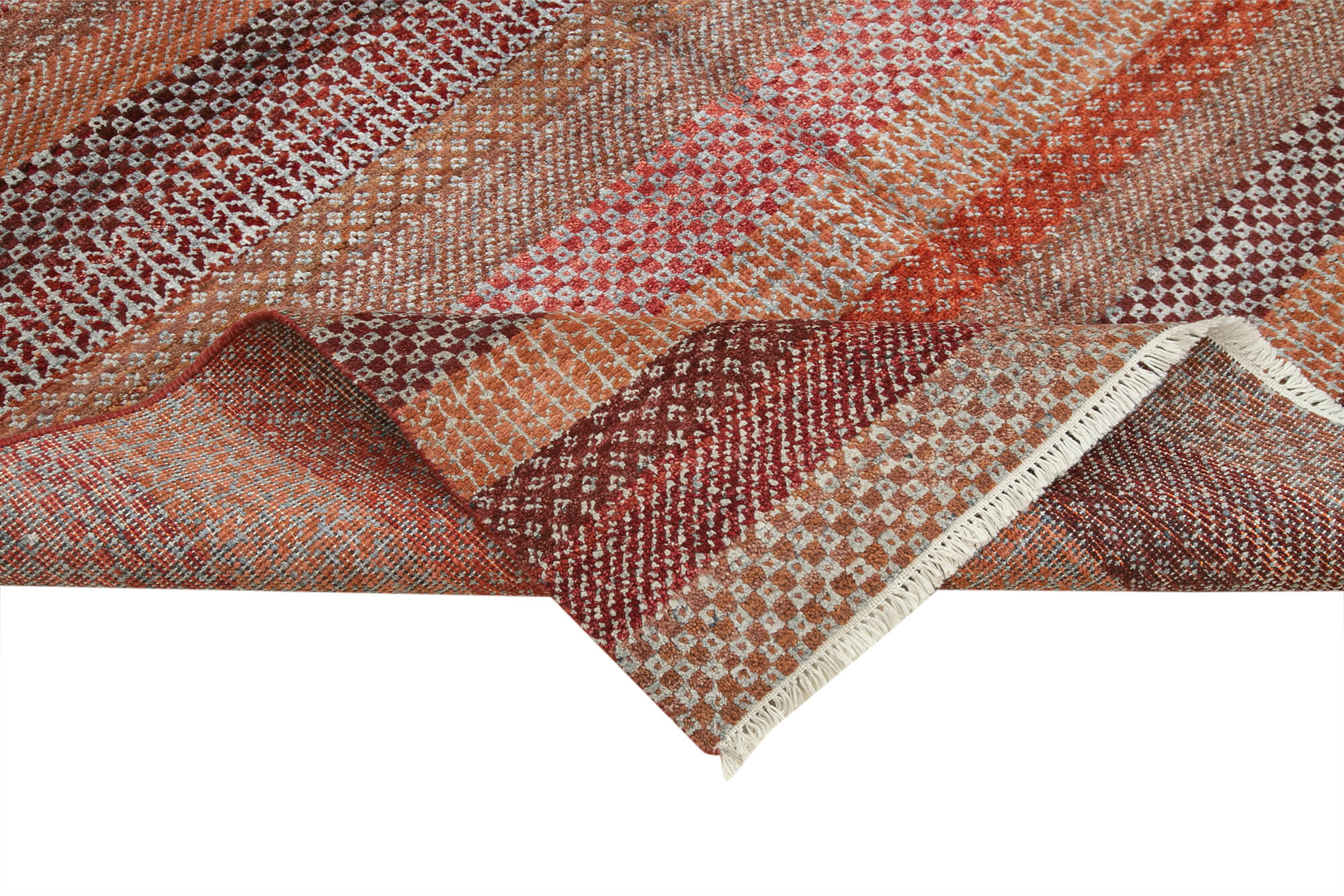 Handmade Wool Cotton Rug – Brown Geometric Area Rug | Vintage Turkish Carpet 6'x9'