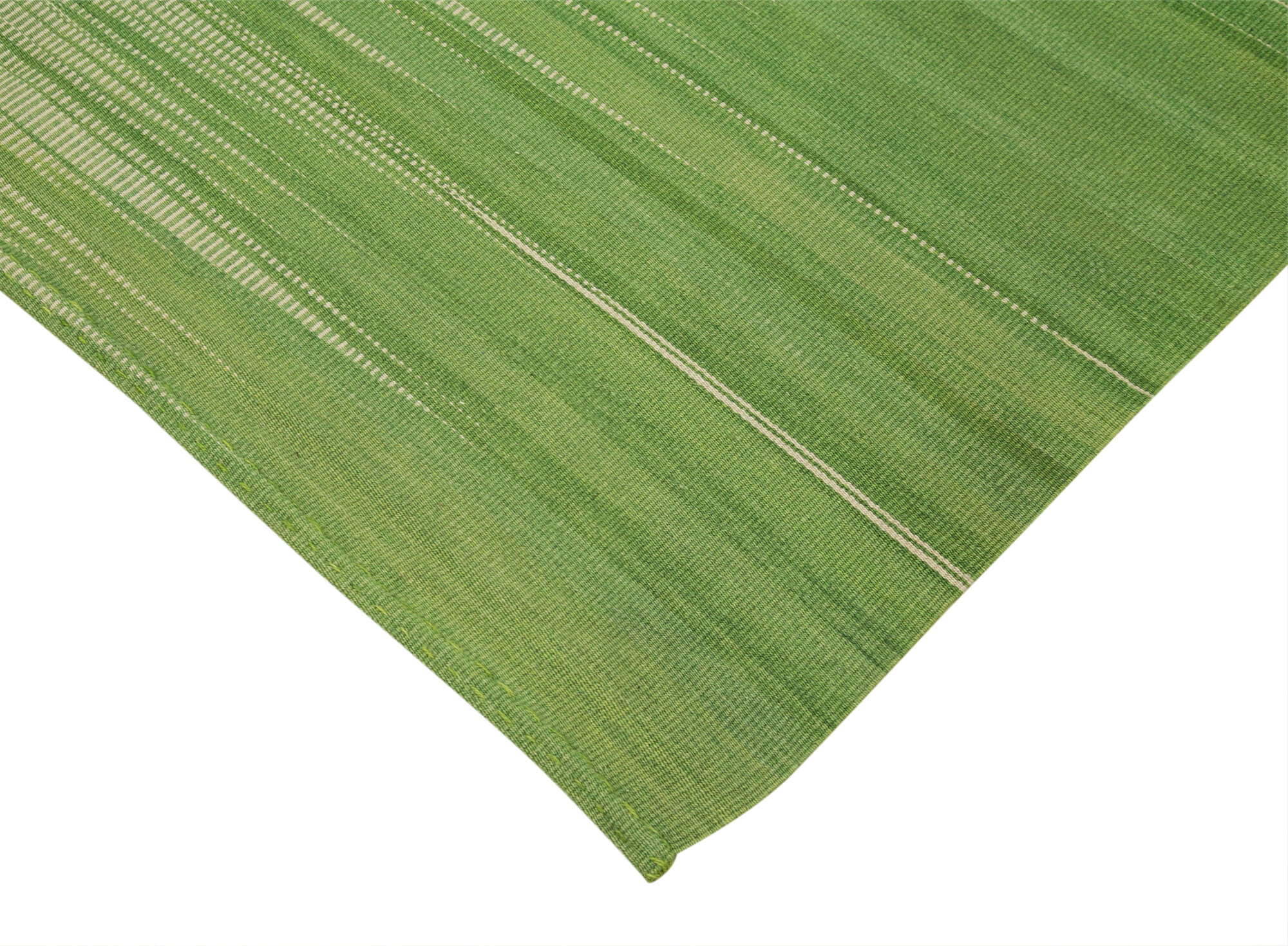 Handmade Area Rug – Beige Striped Kilim Cotton Wool Vintage Carpet 5'9''x8'5''