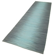 Handmade Area Rug – Grey Striped Cotton Wool Vintage Turkish Carpet 3'5''x13'6''
