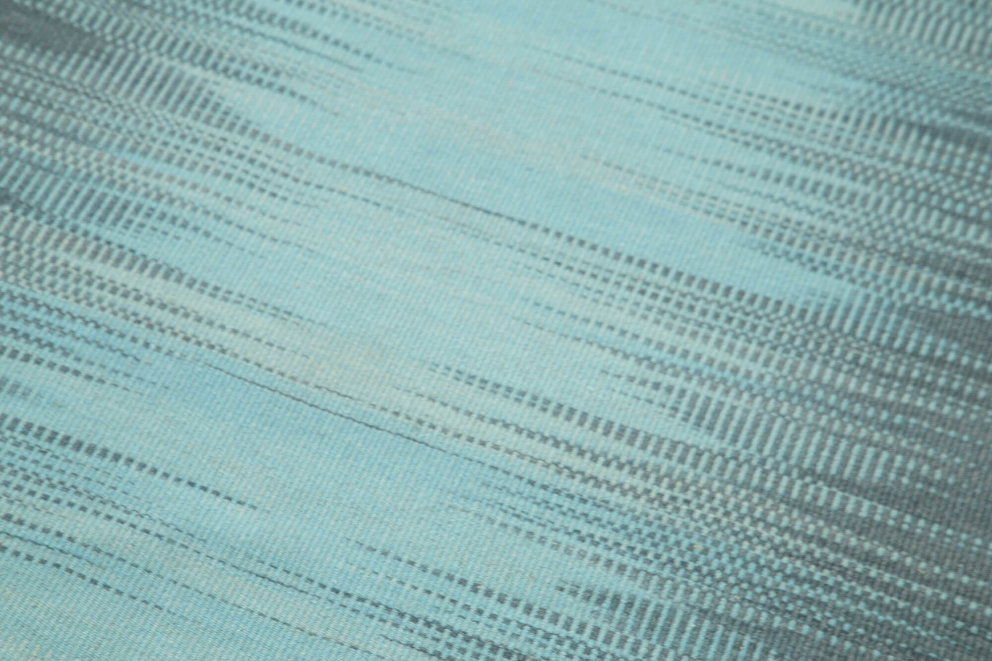 Handmade Area Rug – Grey Striped Cotton Wool Vintage Turkish Carpet 3'5''x13'6''