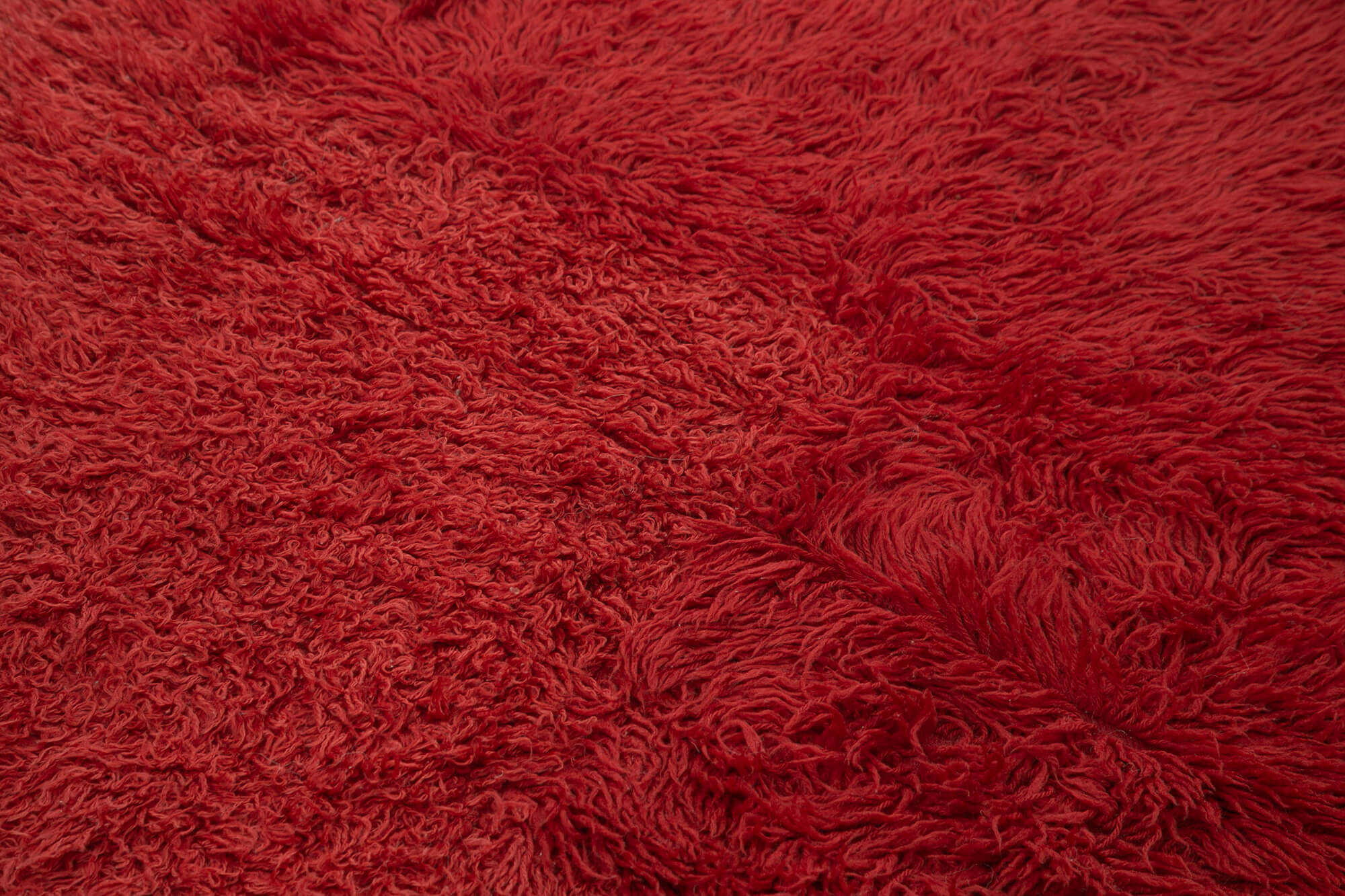 Handmade Wool Area Rug - Red Vintage Carpet 4x7 Feet | Shaggy Cotton Rug