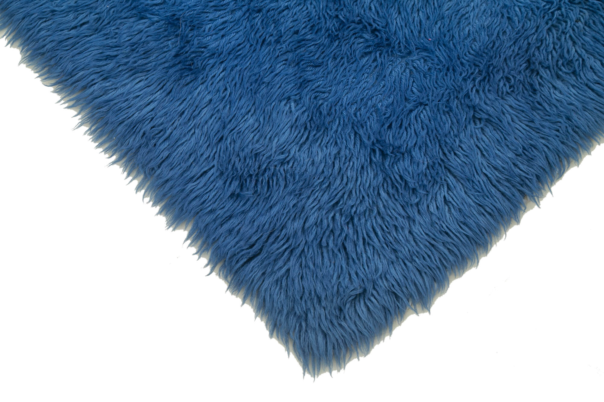 Handmade Wool Area Rug - Blue Shaggy Rug 4x5 Feet | Durable Cotton Wool Carpet