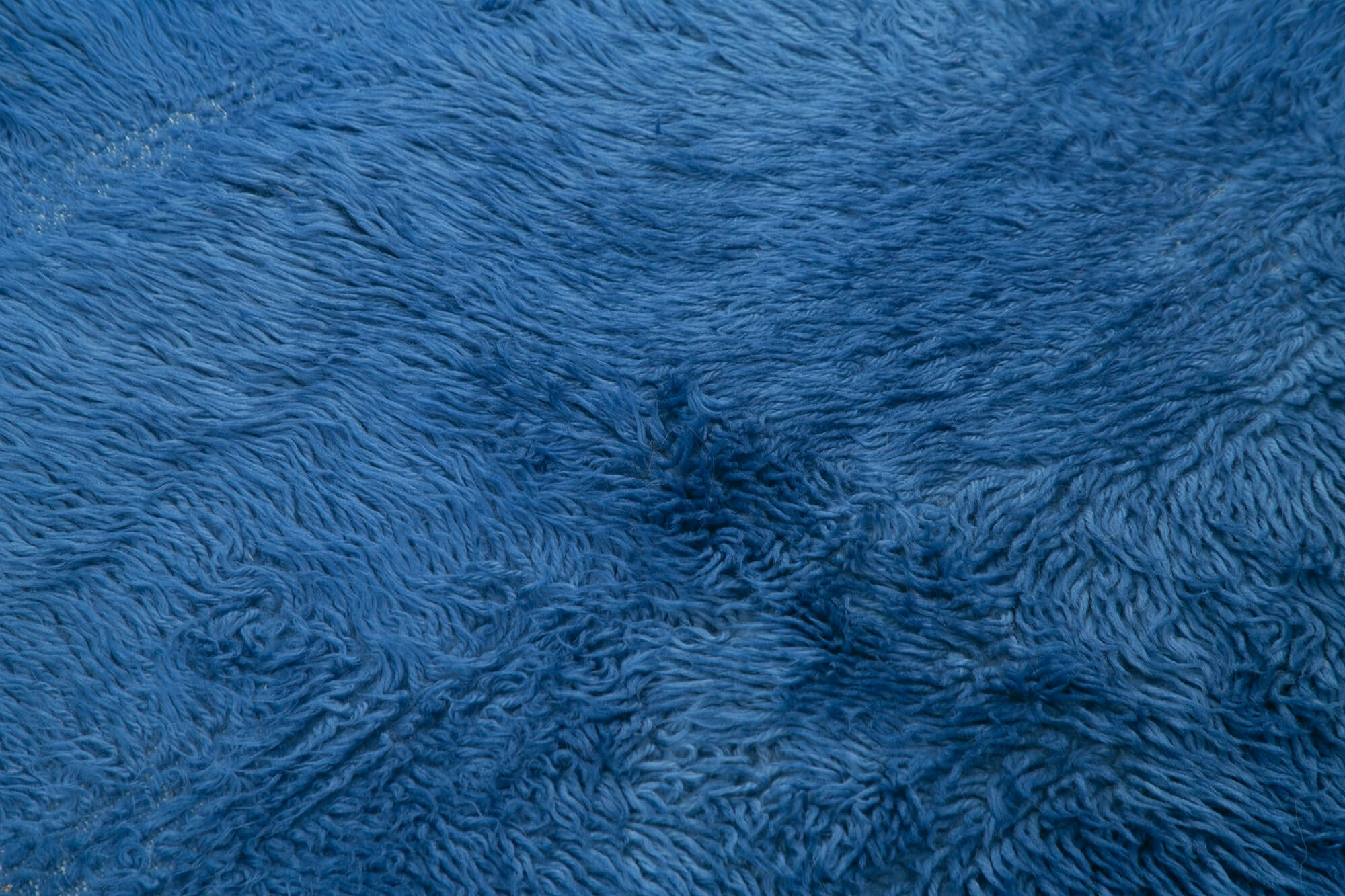 Handmade Wool Area Rug - Blue Shaggy Rug 4x5 Feet | Durable Cotton Wool Carpet