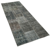 Handmade Patchwork Rug - Kirk Yama Grey Cotton Wool Area Rug 2'10'' x 7'5''