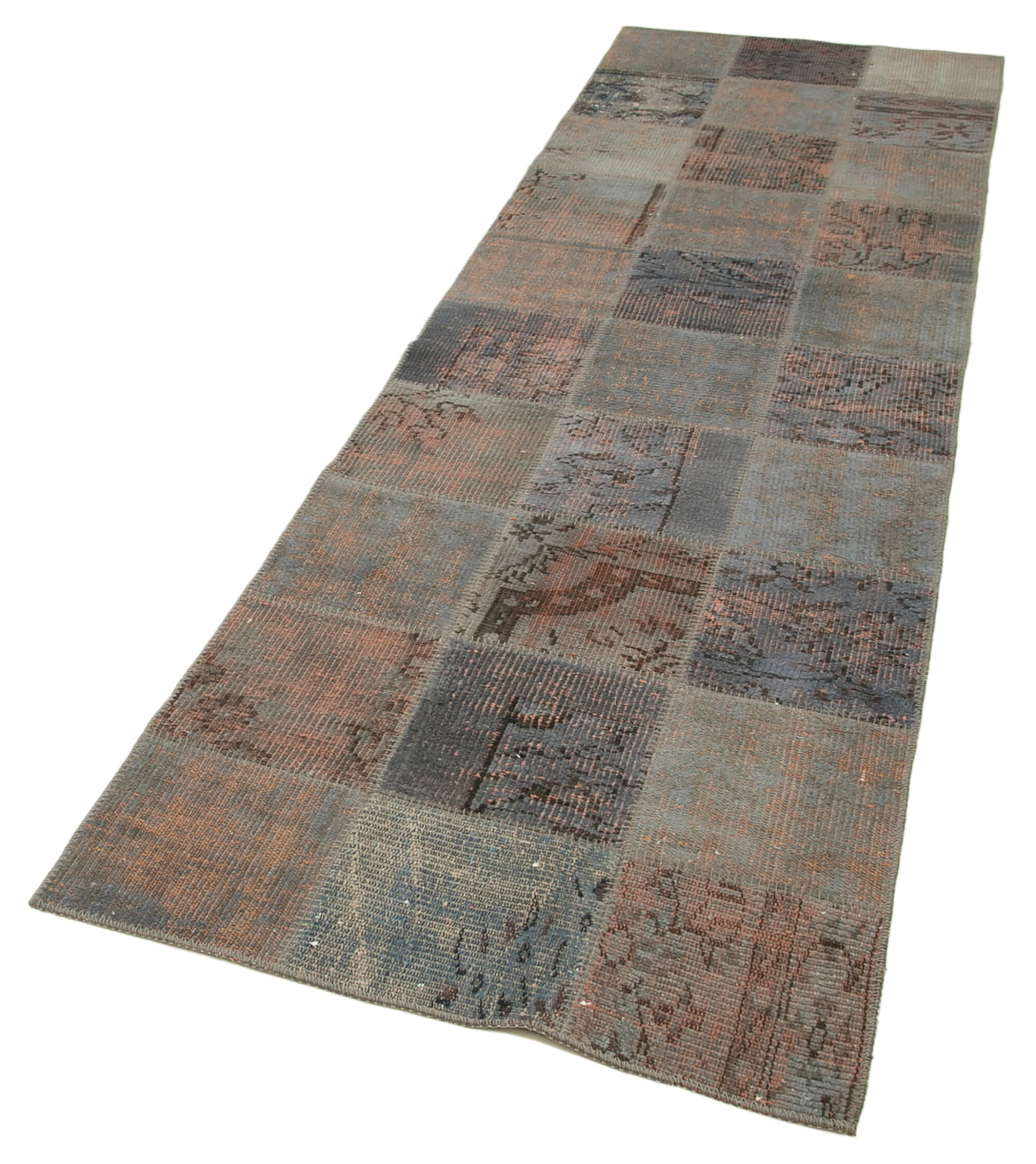 Handmade Wool Area Rug | Vintage Turkish Carpet Cotton Wool Patchwork Runner