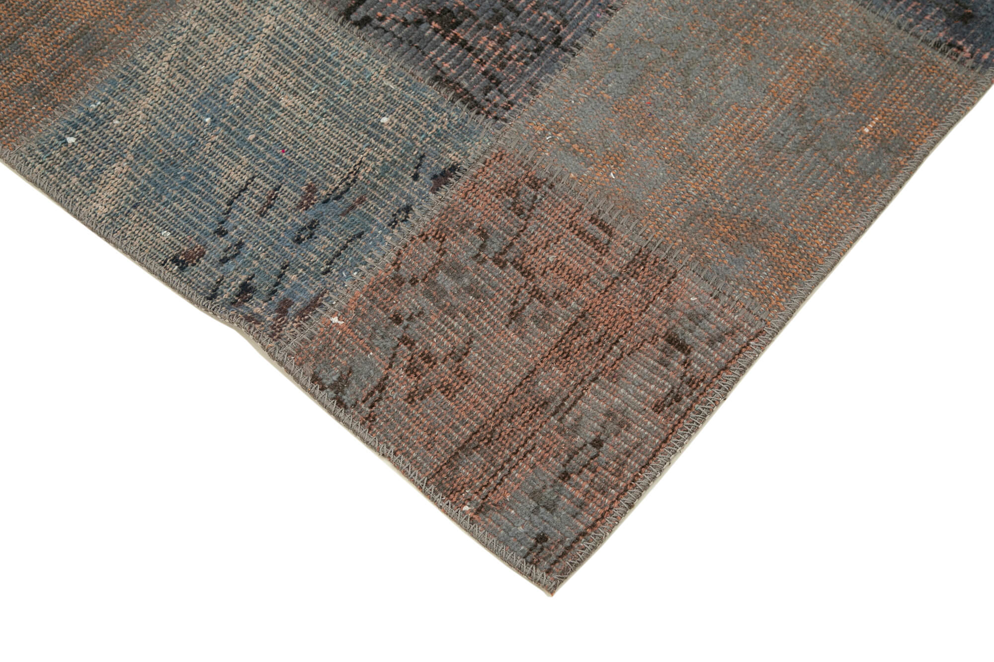 Handmade Wool Area Rug | Vintage Turkish Carpet Cotton Wool Patchwork Runner