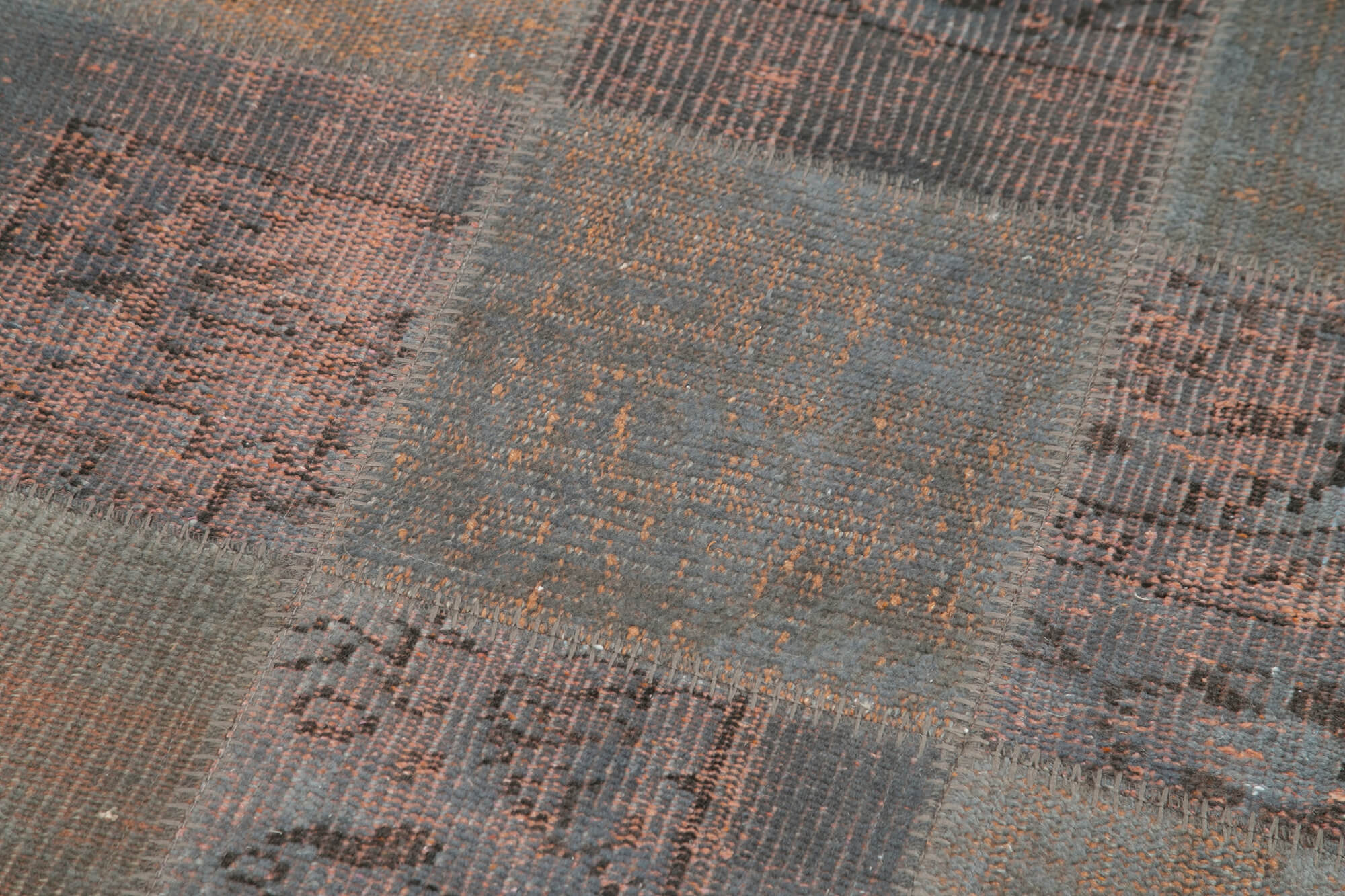 Handmade Wool Area Rug | Vintage Turkish Carpet Cotton Wool Patchwork Runner