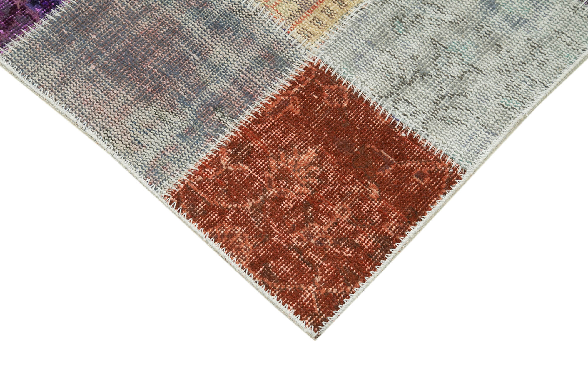 Handmade Patchwork Rug - Blue Cotton Wool Area Rug 2'9''x9'9'' by Agacan