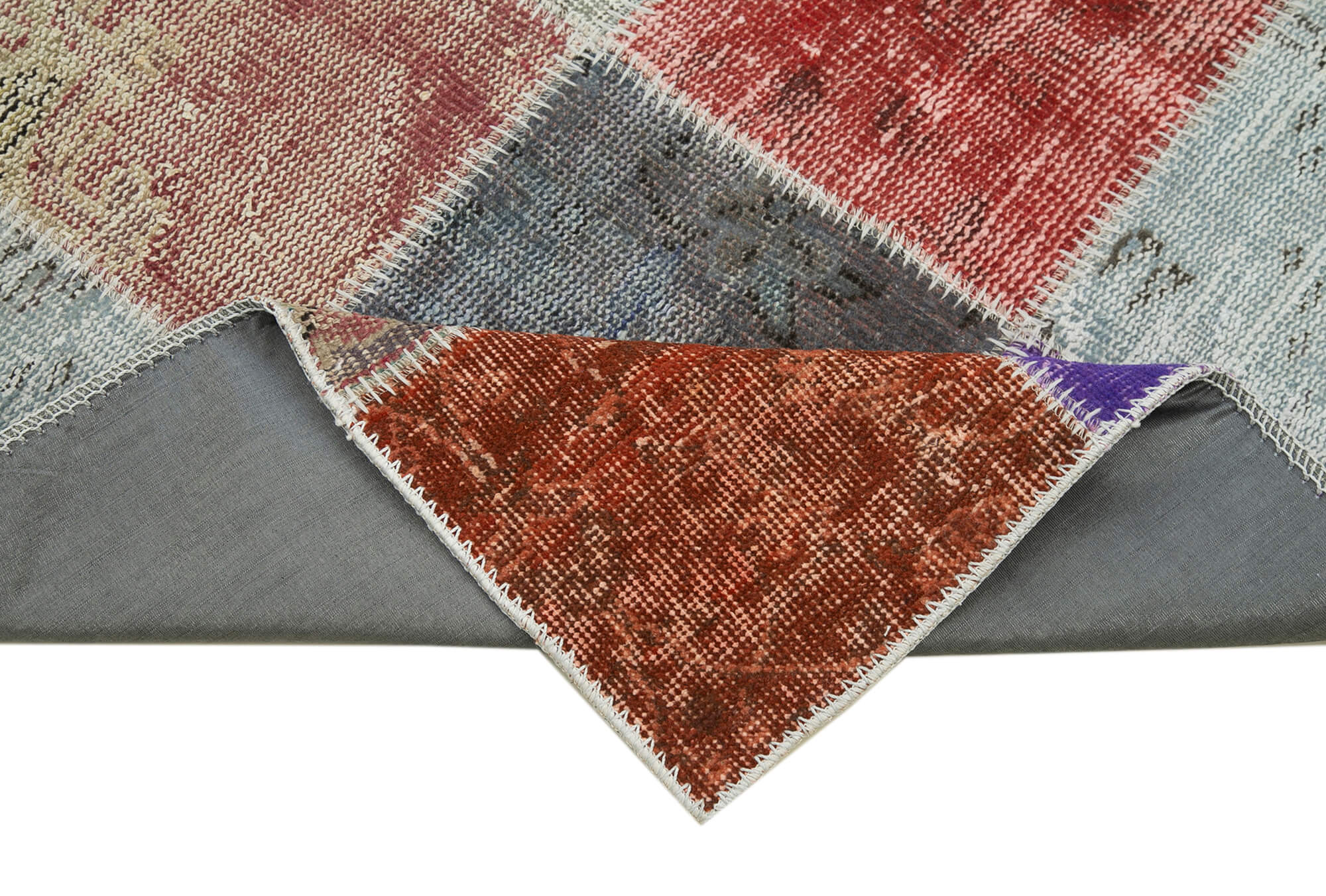 Handmade Patchwork Rug - Blue Cotton Wool Area Rug 2'9''x9'9'' by Agacan