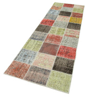 Handmade Patchwork Rug - Kirk Yama Multicolor Cotton Wool Area Carpet 2'9''x9'8''