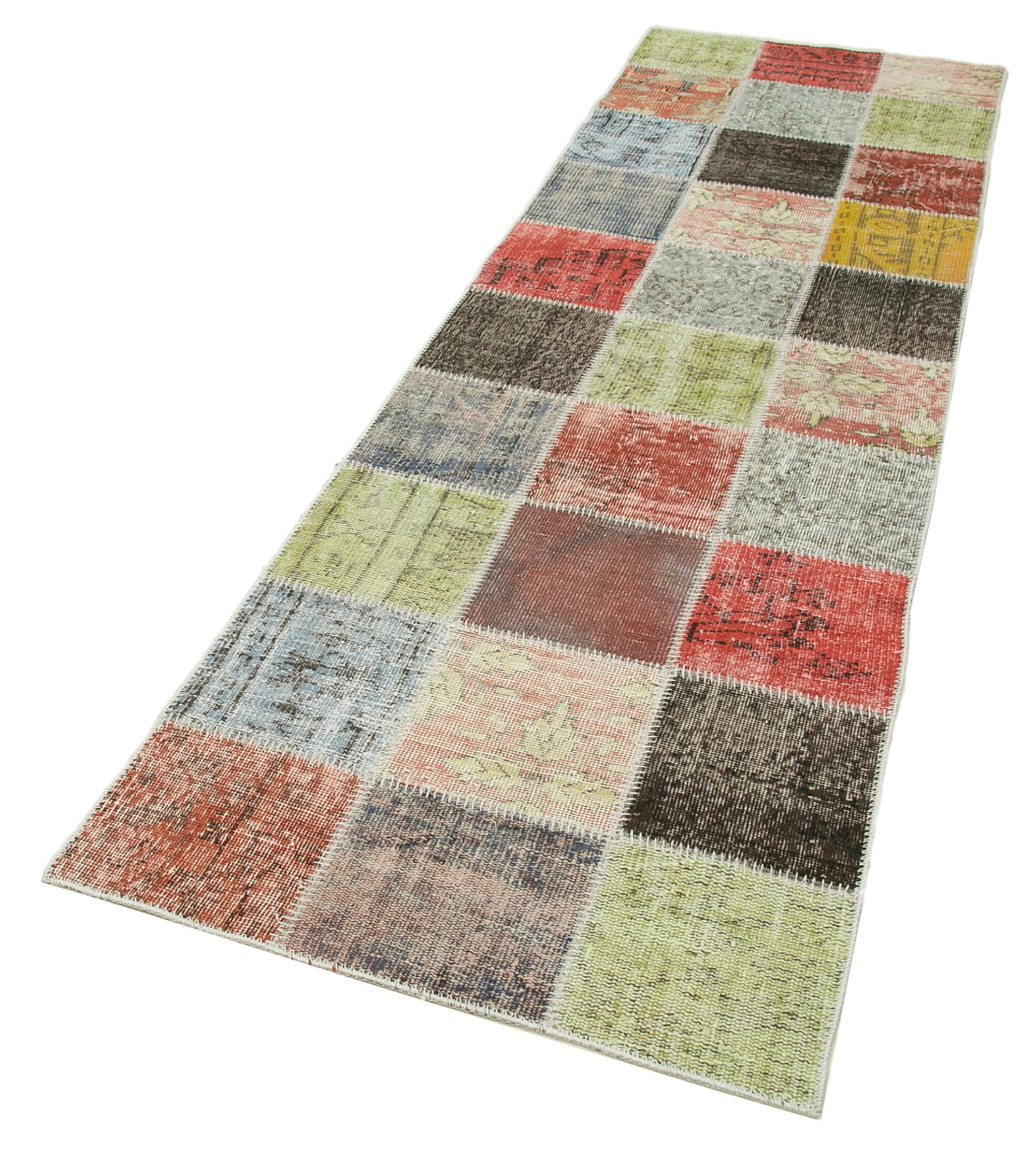 Handmade Patchwork Rug - Kirk Yama Multicolor Cotton Wool Area Carpet 2'9''x9'8''