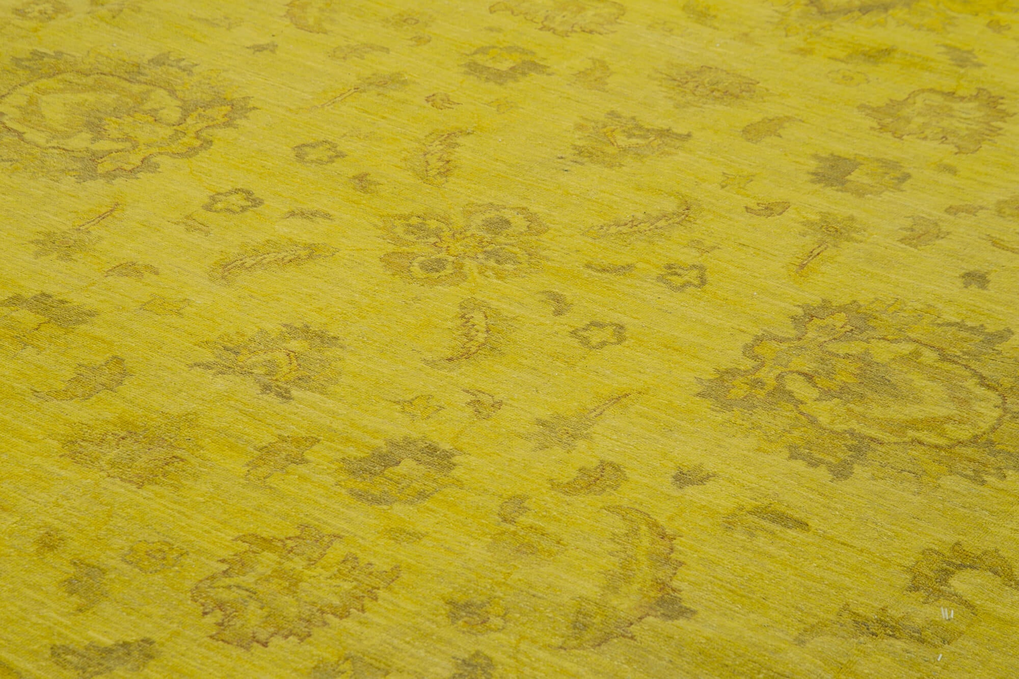 Handmade Wool Area Rug - Tebriz Vintage Turkish Carpet, Classic Yellow Rug 14'5"x20'6"