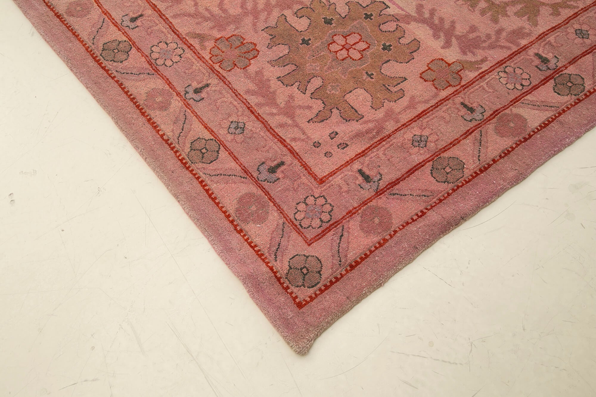 Handmade Wool Area Rug – Tebriz Classic Pink Cotton Wool Rug 15'x25'1''