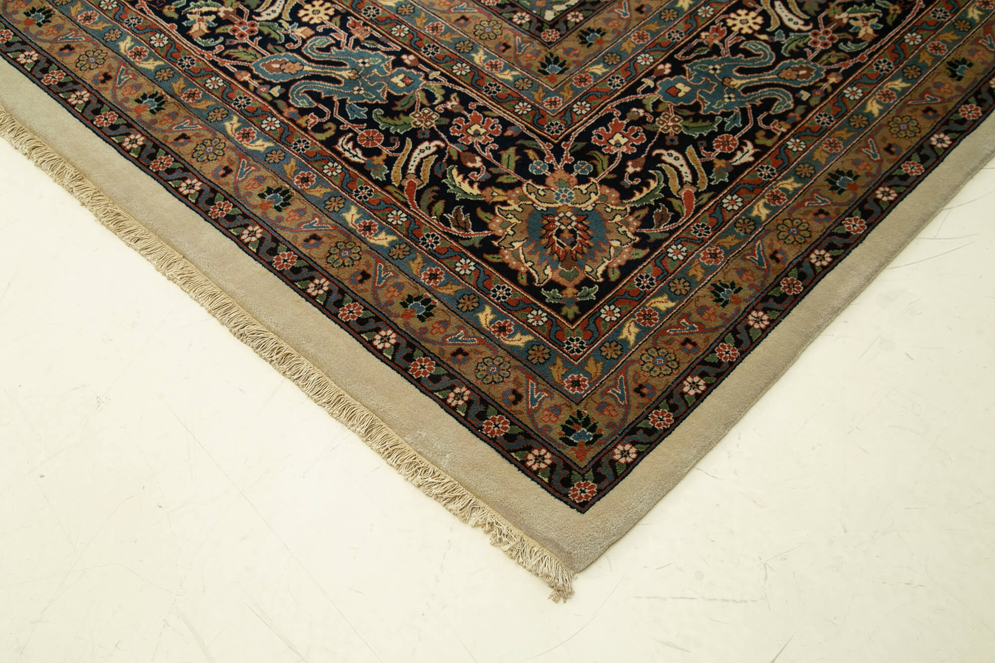 Handmade Wool Area Rug | Tebriz Classic Beige Cotton & Wool Carpet 14'0'' x 18'3''