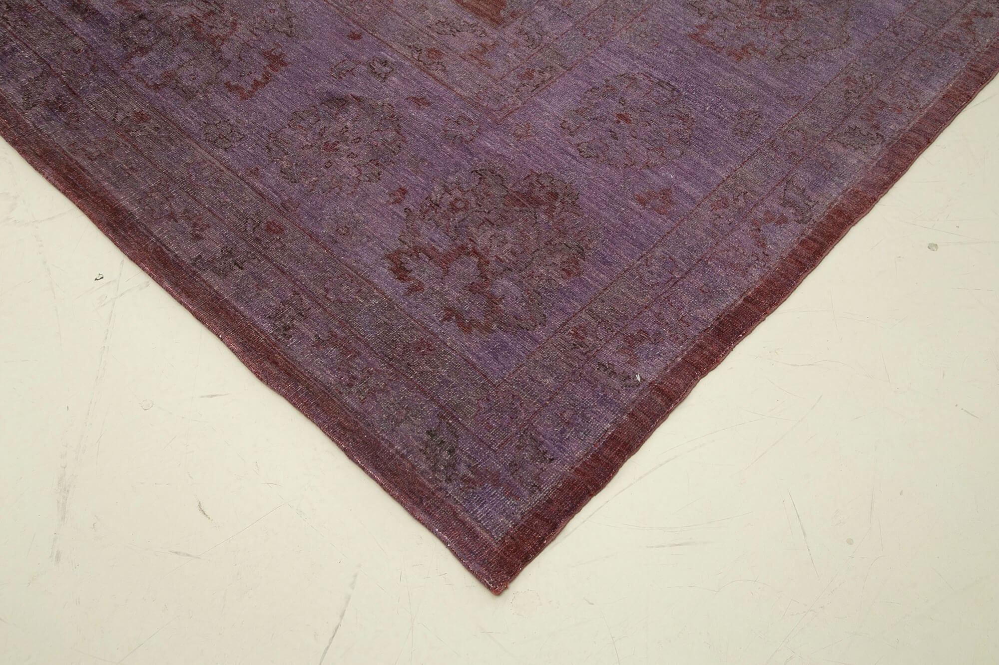 Handmade Wool Area Rug - Tebriz Purple Classic Cotton Rug 14'6'' x 17'1'' by Agacan