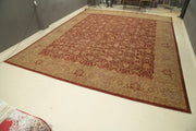 Handmade Wool Area Rug - Tebriz Red Classic Cotton Wool Hand Knotted Rug 17'2''x22'9''