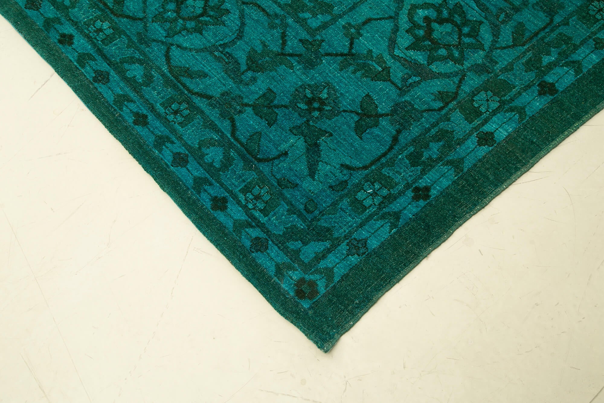 Handmade Wool Area Rug – Tebriz Turquoise Classic Cotton Wool Rug 14'1''x23'2''