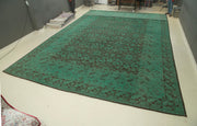 Handmade Area Rug – Tebriz Turquoise Classic Cotton Wool Carpet 14'1''x25'10''