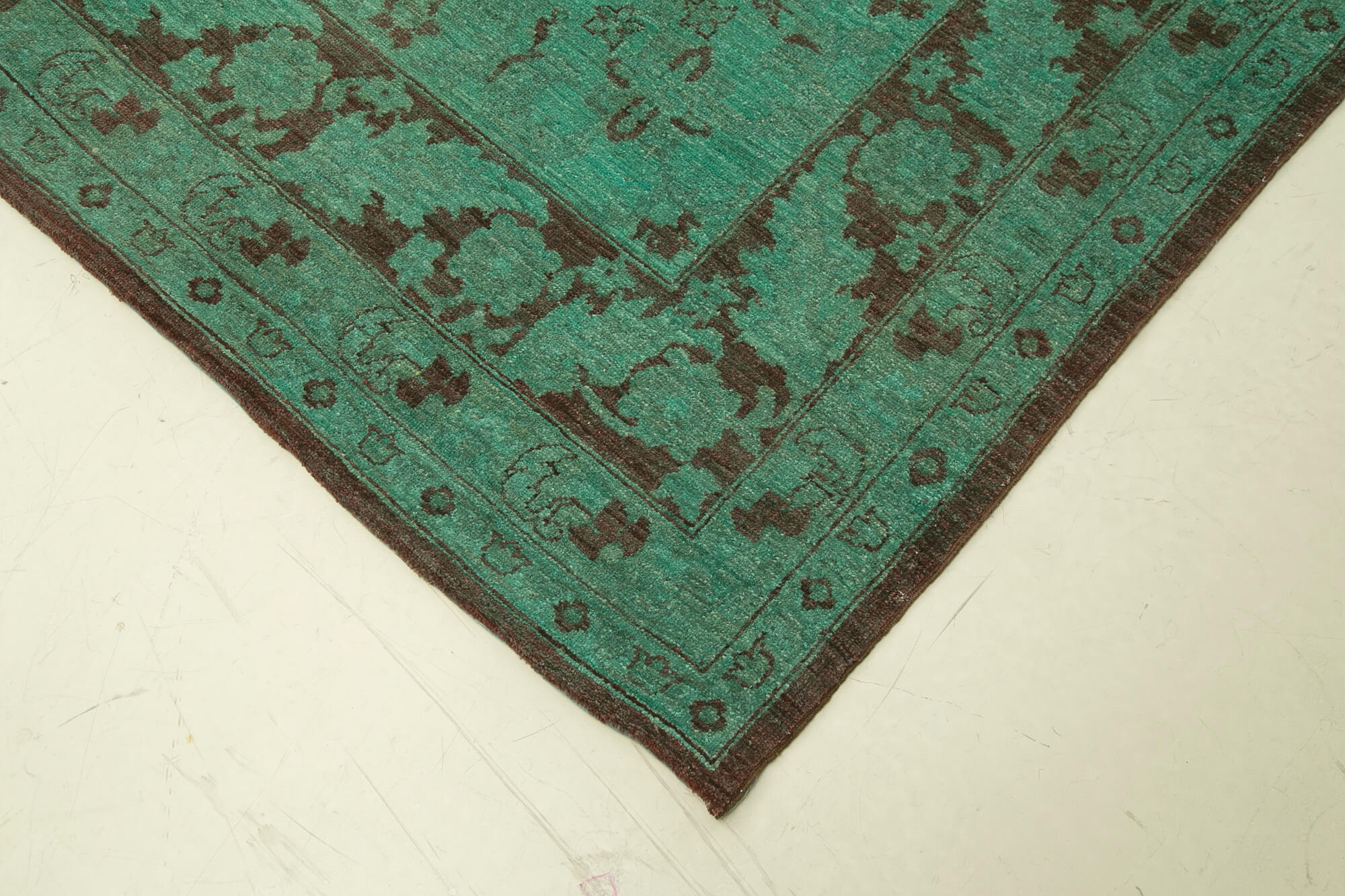 Handmade Area Rug – Tebriz Turquoise Classic Cotton Wool Carpet 14'1''x25'10''