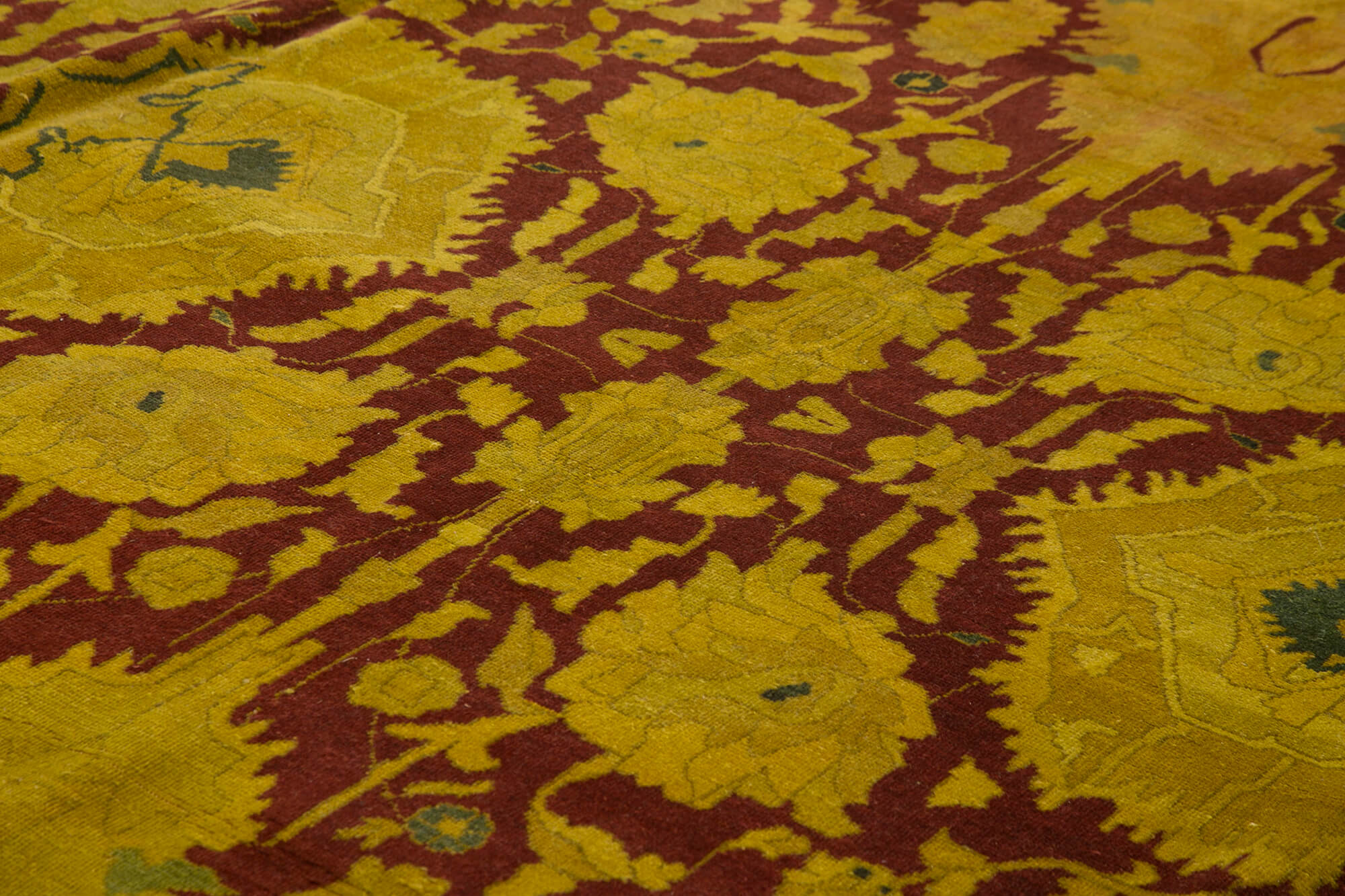 Handmade Wool Area Rug – Classic Yellow Turkish Wool Rug, Cotton Wool Carpet 14'8''x17'8''