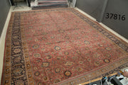 Handmade Wool Area Rug – Vintage Turkish Classic Red Cotton Wool Carpet 18'8''x28'6''