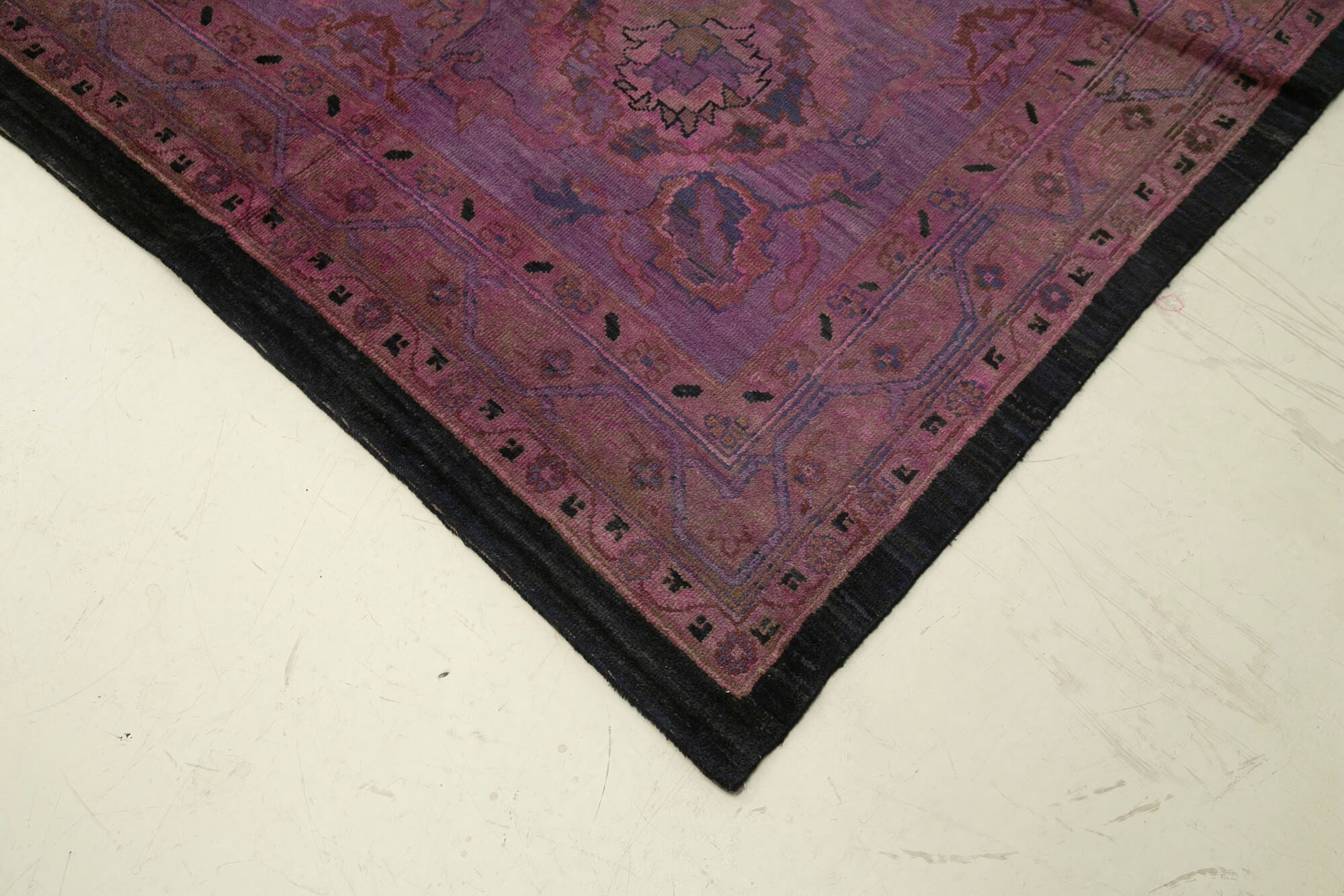 Handmade Wool Area Rug - Tebriz Purple Classic Cotton Wool Carpet 21'6''x24'6''