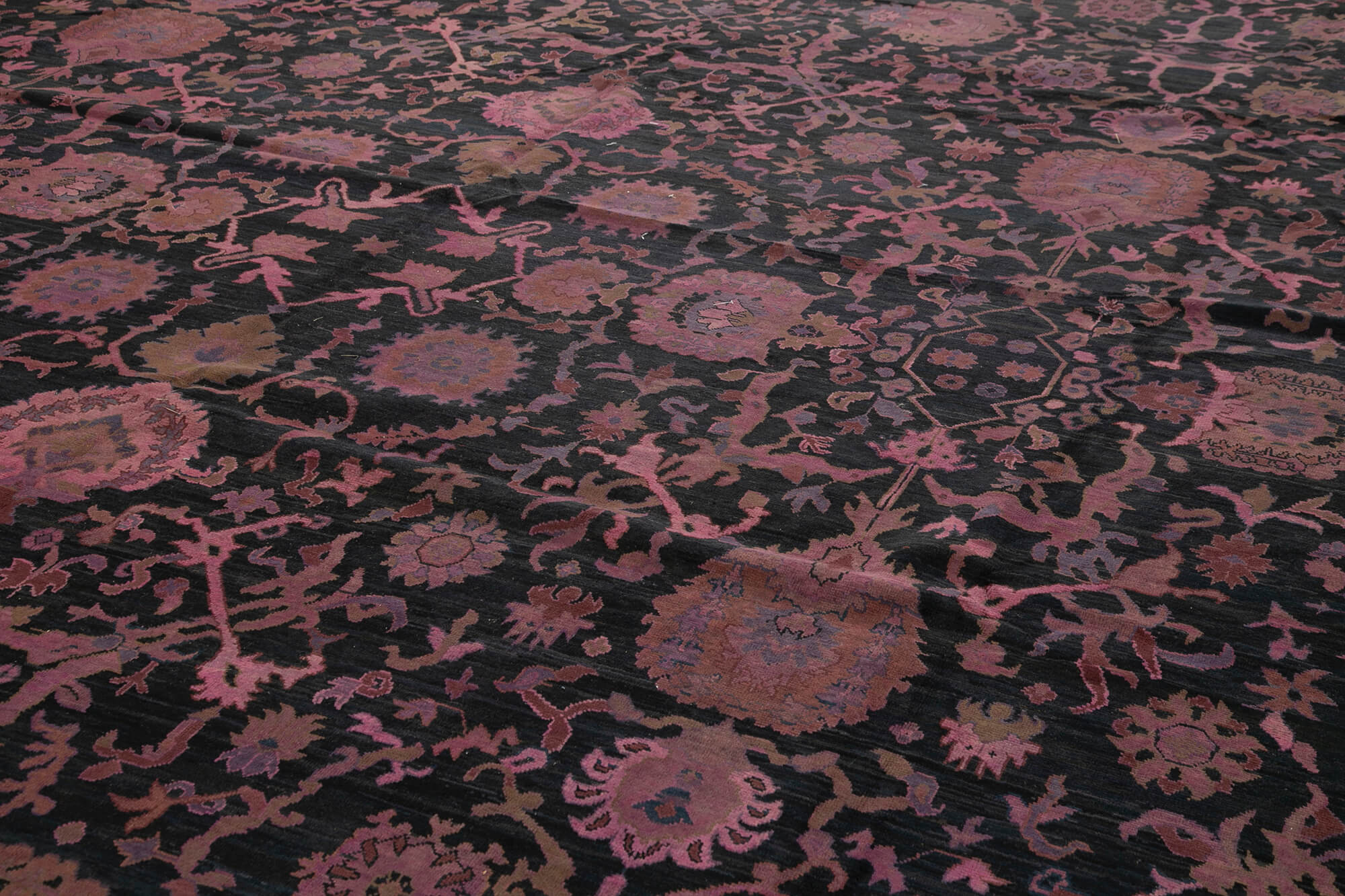 Handmade Wool Area Rug - Tebriz Purple Classic Cotton Wool Carpet 21'6''x24'6''
