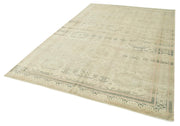 Handmade Vintage Area Rug | Beige Wool Rug 6x9 | Durable Cotton Wool Carpet