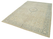 Vintage Cotton Wool Rug – Handmade Area Rug | Beige Wool Turkish Vintage Carpet 6'7''x10'1''