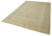 Vintage Cotton Wool Rug - Handmade Area Rug 6'4''x9'4'' Beige Wool Carpet