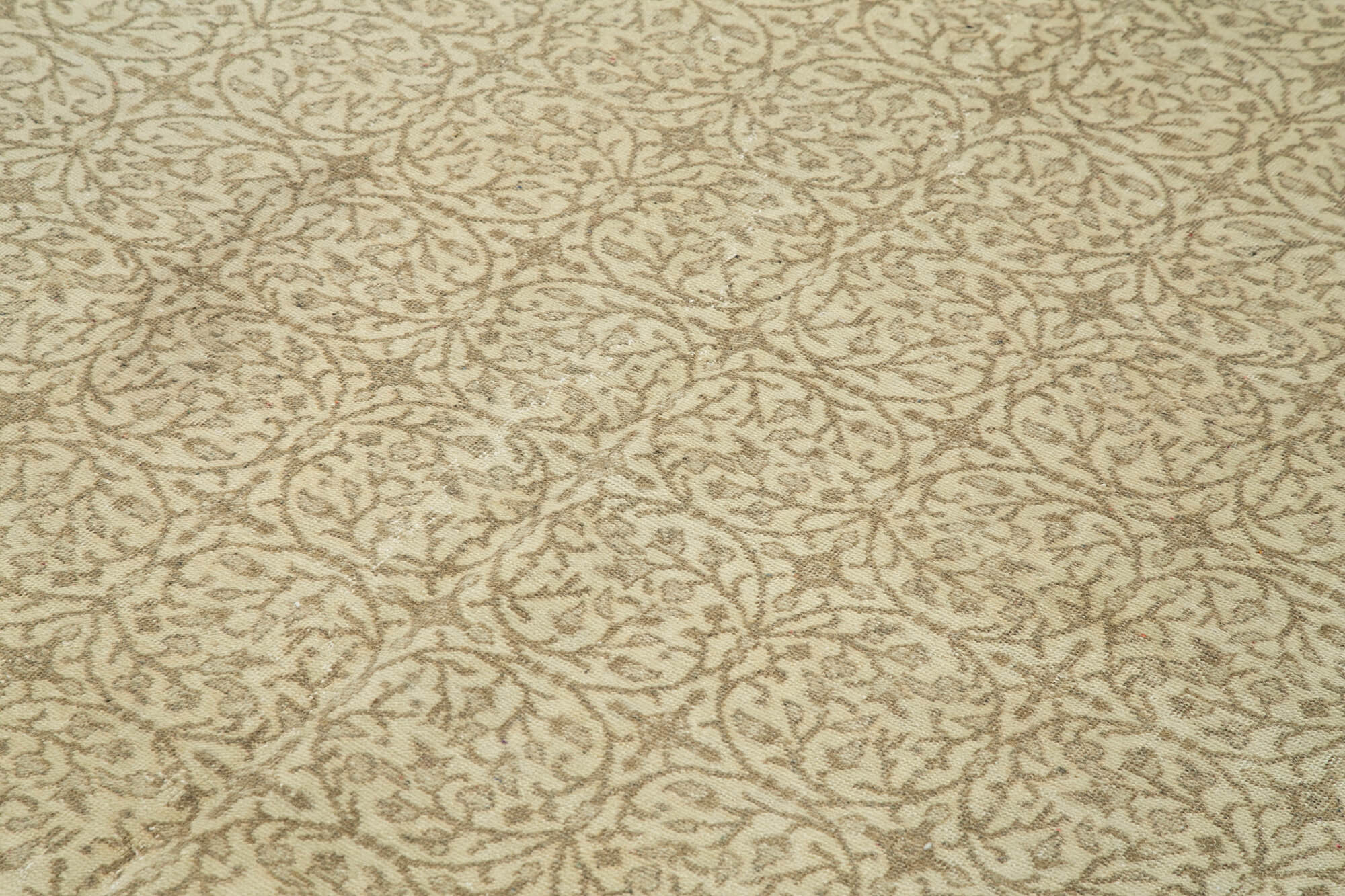 Vintage Cotton Wool Rug - Handmade Area Rug 6'4''x9'4'' Beige Wool Carpet