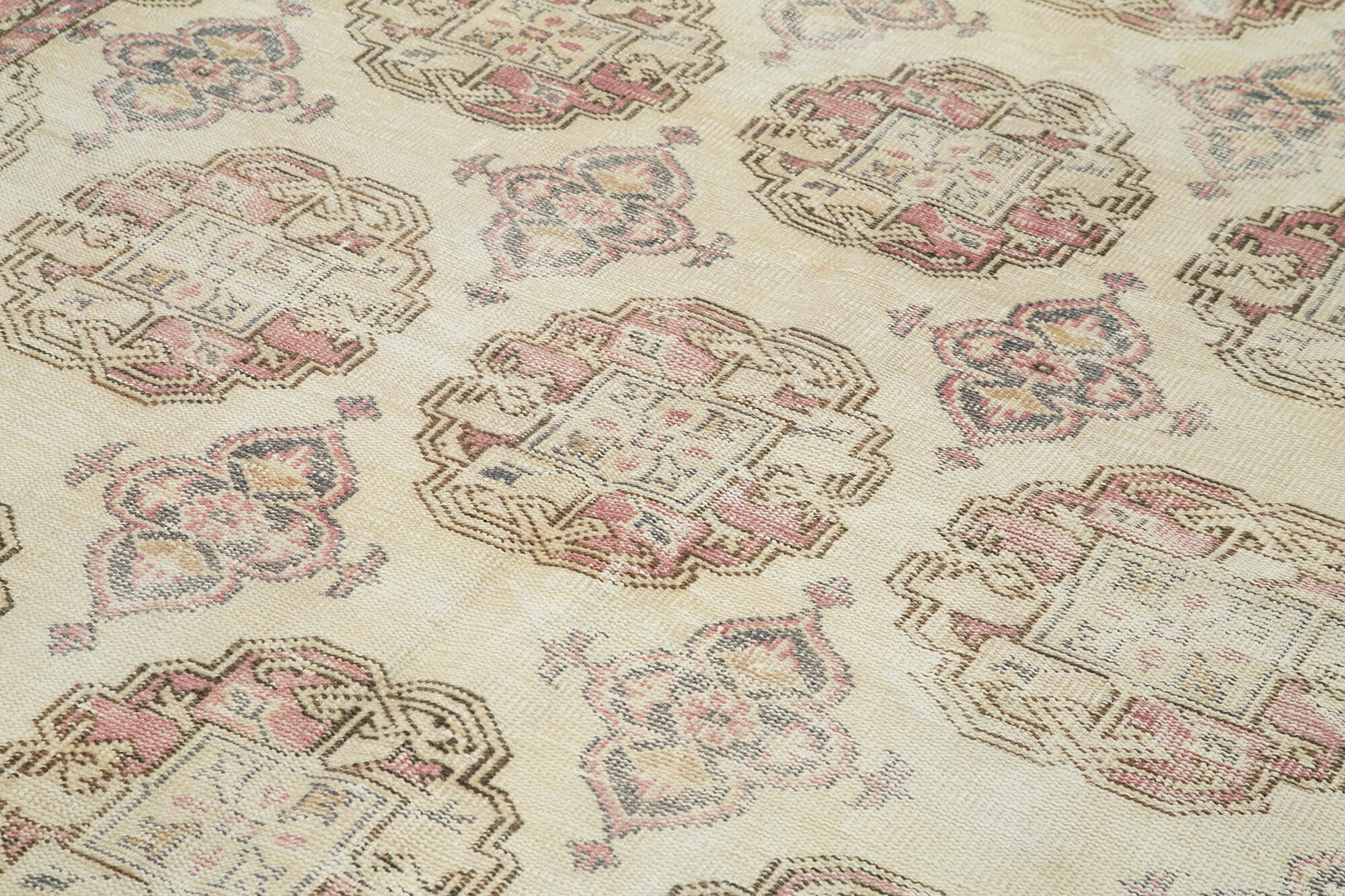 Handmade Vintage Area Rug – Kayseri Beige Cotton Wool Blend 6'11''x9'10''