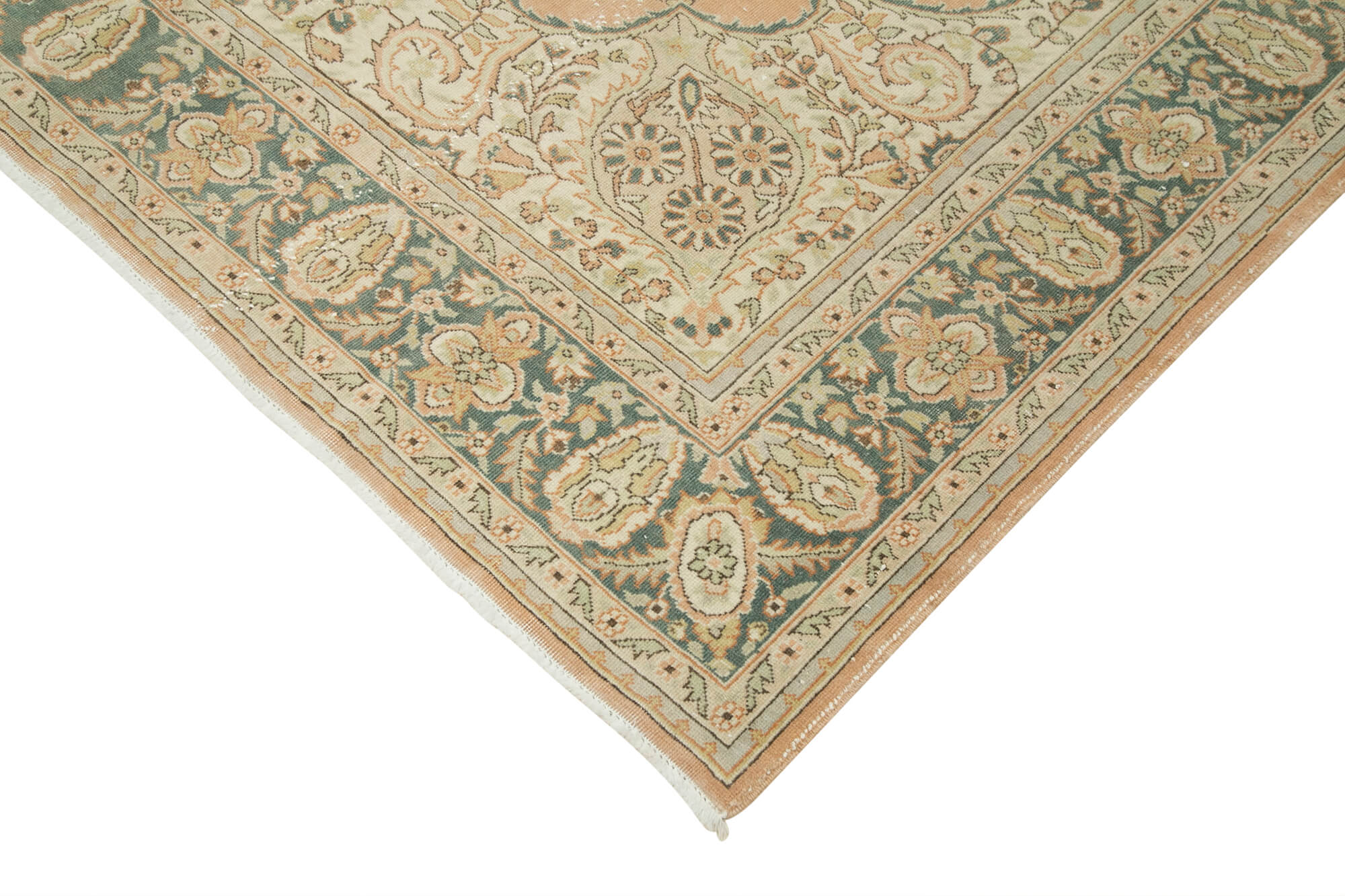 Vintage Cotton Wool Rug – Handmade Area Rug 6'9'' x 9'10'' | Turkish Hand Knotted Carpet