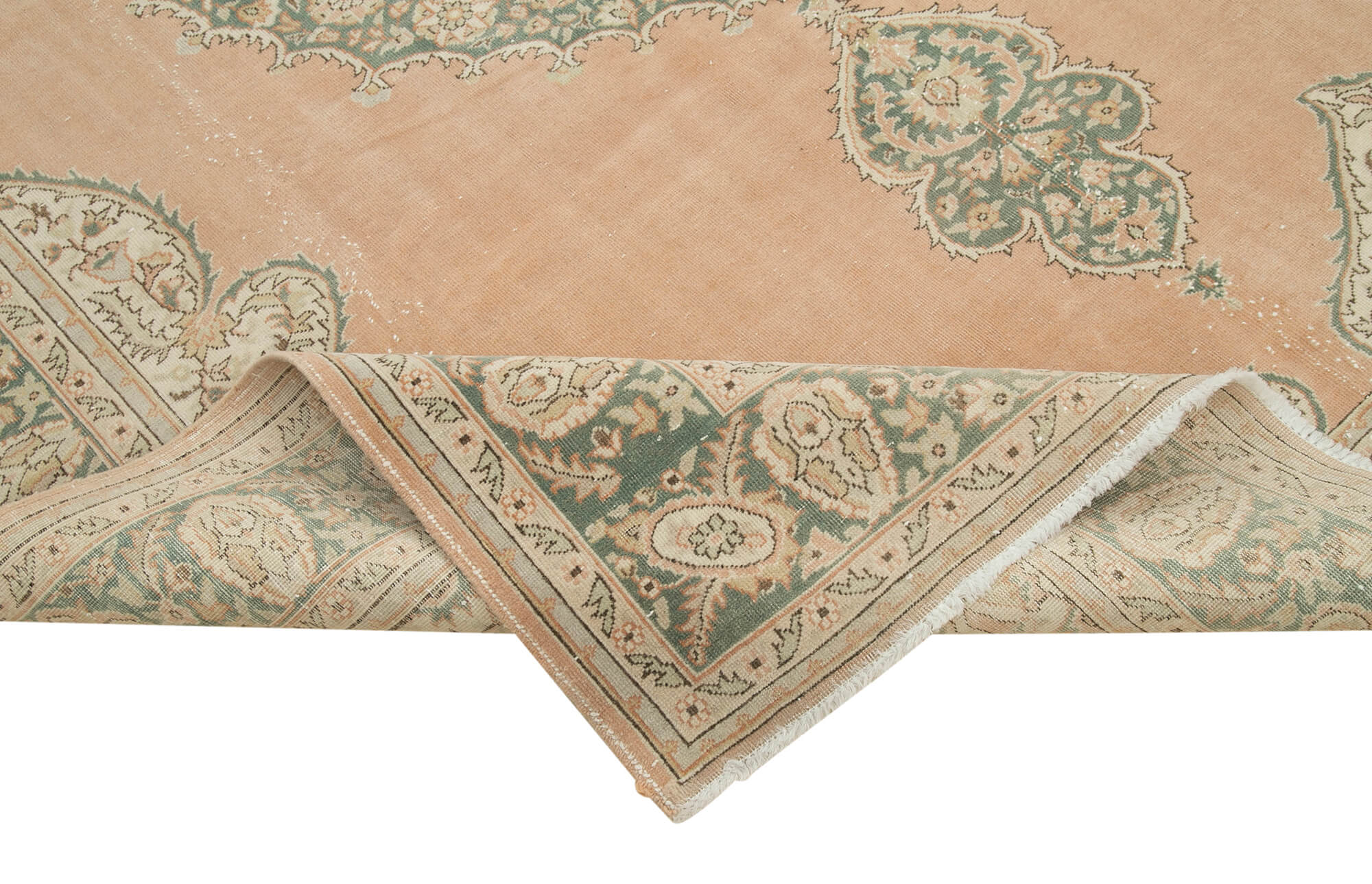 Vintage Cotton Wool Rug – Handmade Area Rug 6'9'' x 9'10'' | Turkish Hand Knotted Carpet