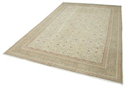 Handmade Vintage Area Rug – Kayseri Classic Beige Cotton Wool Carpet 6'7''x9'7''