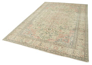 Handmade Vintage Area Rug – Kayseri Turkish Hand Woven Rug 6'4''x9'6'' Beige Cotton Wool