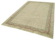 Handmade Vintage Area Rug – Kayseri Beige Wool & Cotton Classic Carpet 6'4''x9'7''