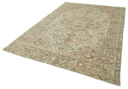 Vintage Cotton Wool Rug – Handmade Area Rug 6'6''x9'8'' Beige Wool Carpet