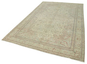 Vintage Wool Area Rug – Handmade Cotton Rug 6'5''x10'2'' Beige Turkish Vintage Carpet