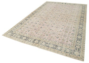Handmade Vintage Area Rug – Beige Cotton Wool Blend Turkish Wool Carpet 6'9"x10'0"