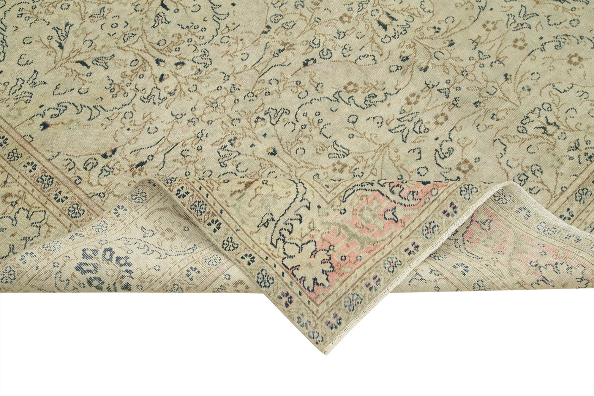 Vintage Cotton Wool Rug - Handmade Area Rug 6'3'' x 9'3'' | Authentic Kayseri Carpet