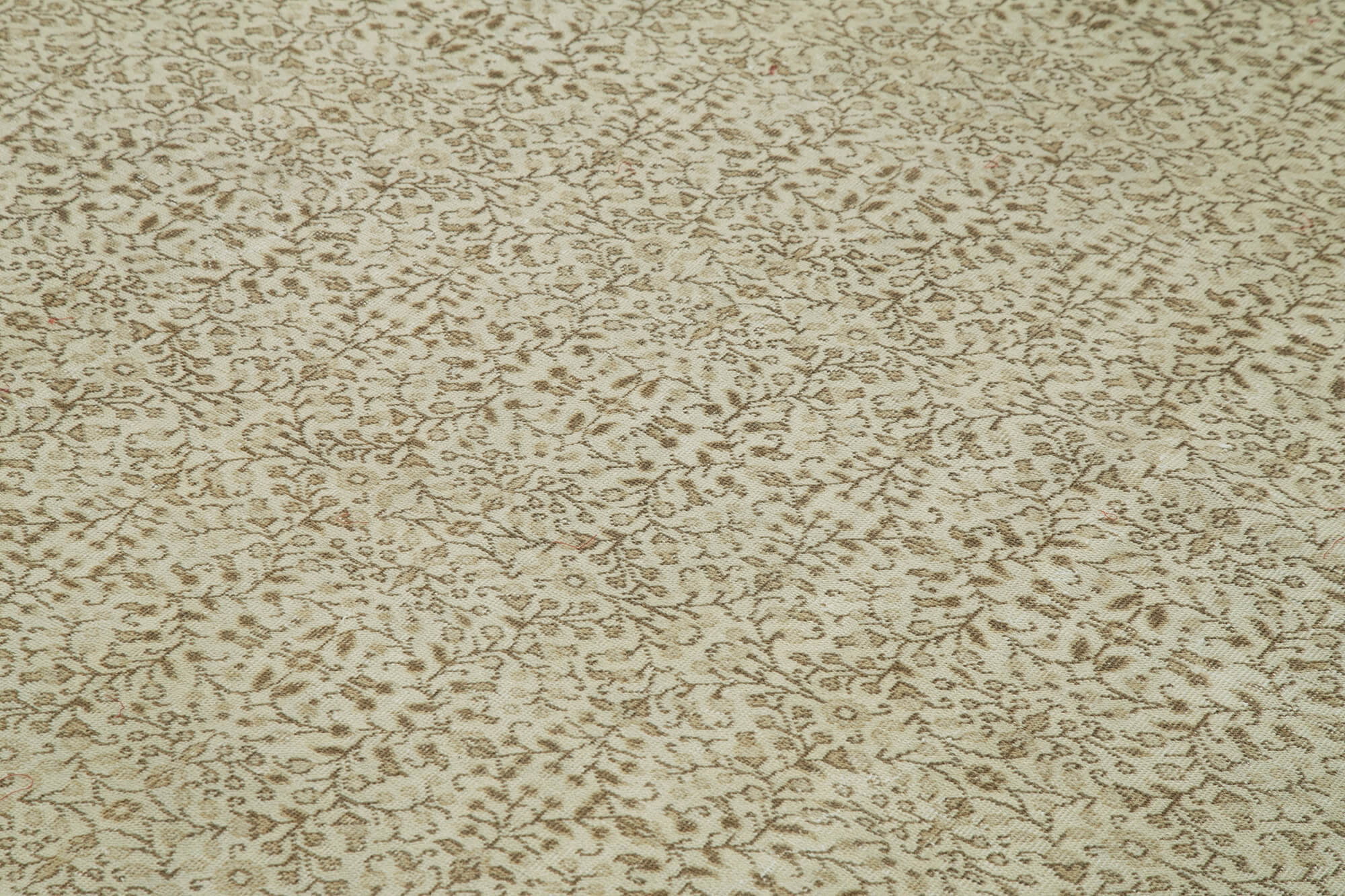 Vintage Handmade Area Rug - Kayseri Beige Cotton Wool Hand Woven Rug 6'6''x9'7''