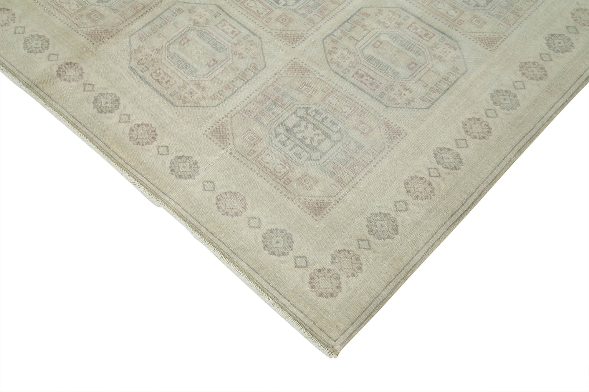 Vintage Cotton Wool Rug | Handwoven Traditional Hand Knotted Durable Vintage Rug 6'5'' x 9'6''
