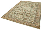 Vintage Cotton Wool Rug – Handmade Area Rug 6'3''x9'5'' | Classic Style Beige Carpet