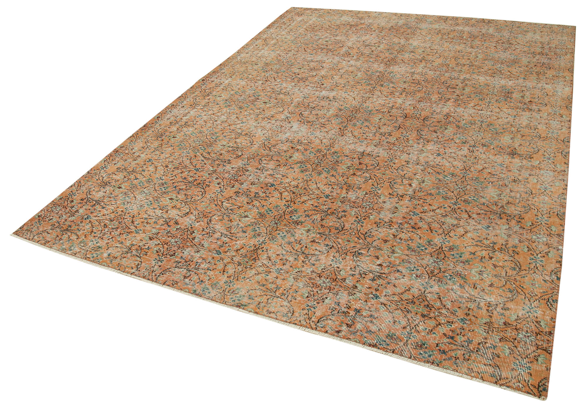 Vintage Cotton Wool Rug - Handmade Kayseri Area Rug 6'8''x9'7'' | Durable Soft Textured Carpet