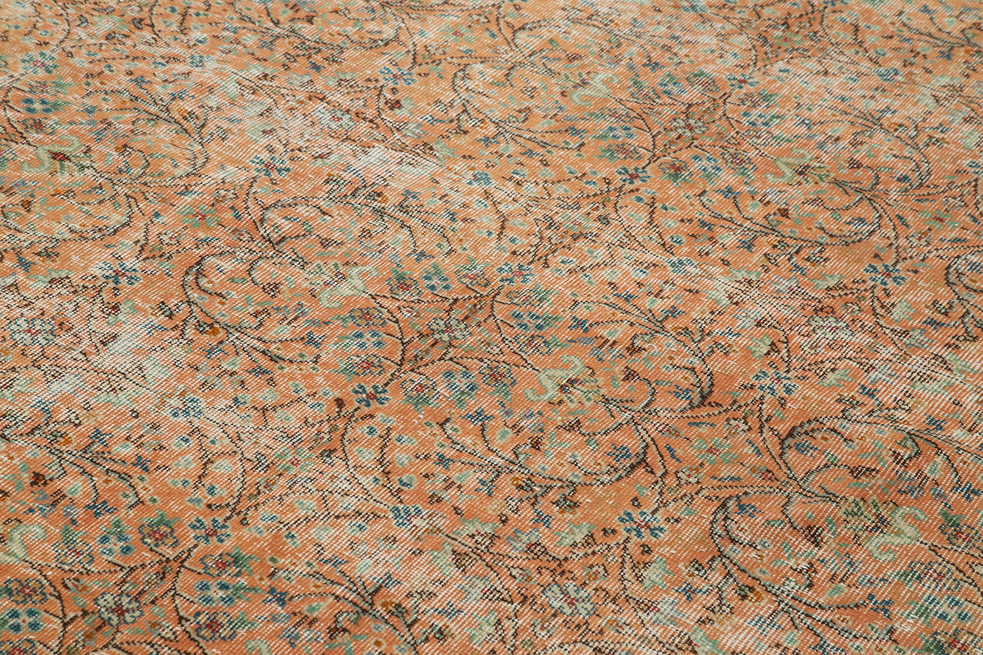 Vintage Cotton Wool Rug - Handmade Kayseri Area Rug 6'8''x9'7'' | Durable Soft Textured Carpet