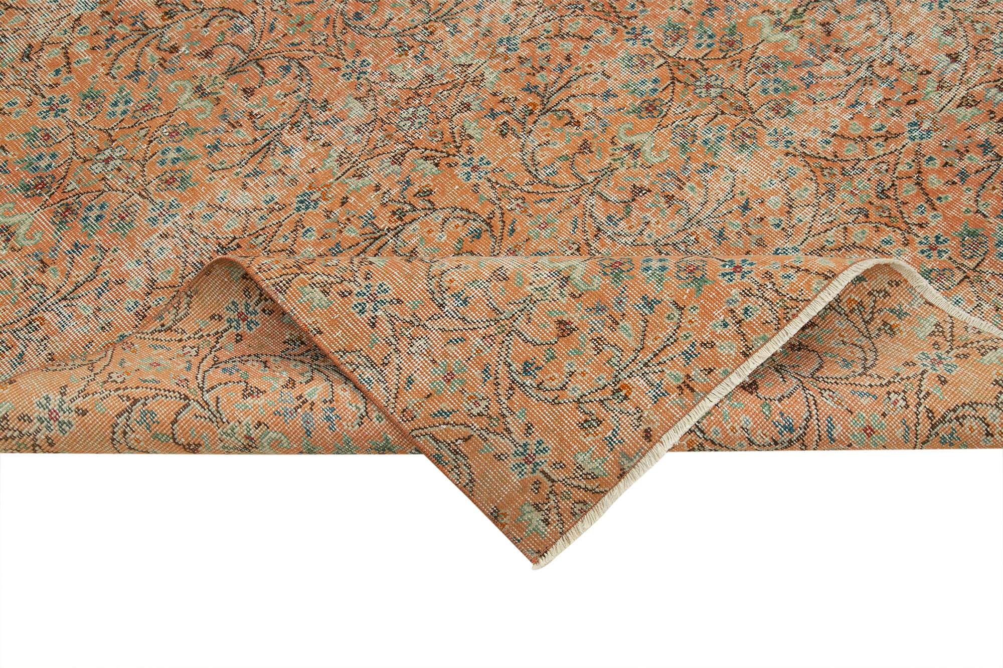 Vintage Cotton Wool Rug - Handmade Kayseri Area Rug 6'8''x9'7'' | Durable Soft Textured Carpet