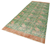 Vintage Handmade Area Rug - Kayseri Green Wool Cotton Carpet 4'6" x 12'9"
