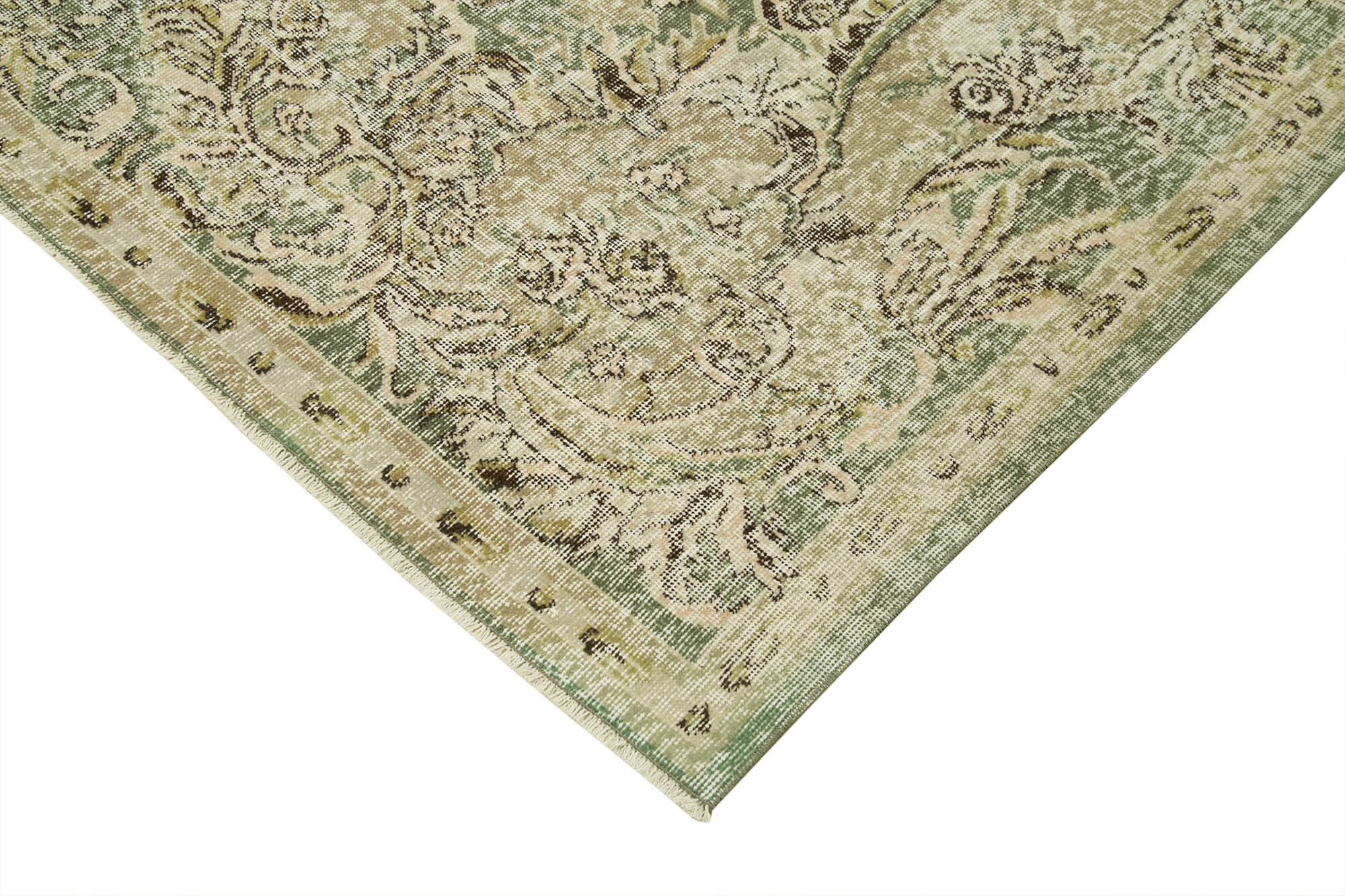 Vintage Cotton Wool Rug – Handmade Area Rug 6'10''x10'4'' | Neutral Beige Turkish Vintage Carpet